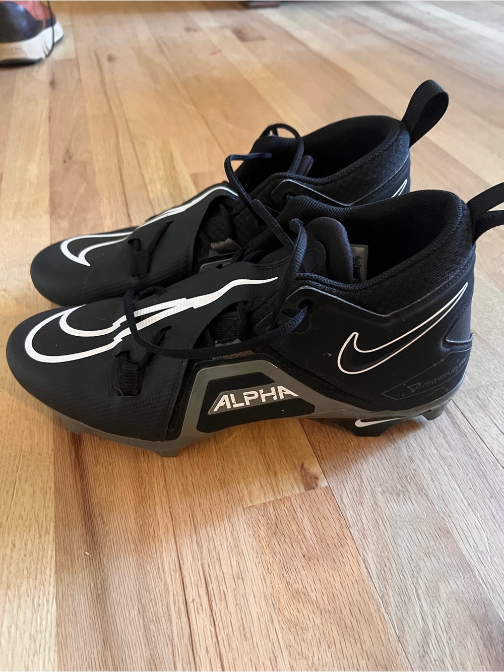 Nike Black and White Alpha Football Cleats